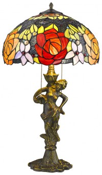 828-804-02 Velante настольная лампа в стиле Тиффани с фигурным основанием