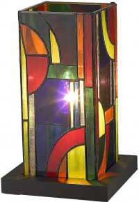 810-804-02 VELANTE разноцветная интерьерная настольная лампа в стиле Тиффани