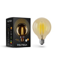 7084 Voltega Лампа G95 светодиодная филаментная E27 6W 2800K 
