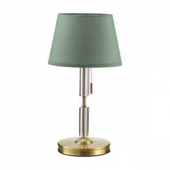 4887/1T ODEON LIGHT EXCLUSIVE настольная лампа с выключателем LONDON, хрусталь, зеленый и бронза