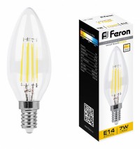 25870 Feron Лампа светодиодная диммируемая Feron LB-166 Свеча E14 7W 2700K
